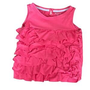 Mini Boden Pink Tiered Ruffle Sleeveless Top Size 4-5
